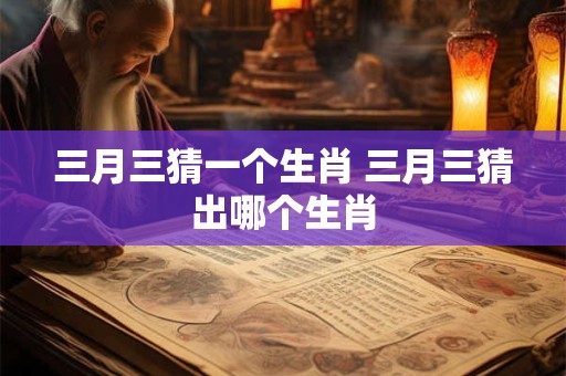 三月三猜一个生肖 三月三猜出哪个生肖