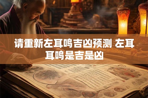 请重新左耳鸣吉凶预测 左耳耳鸣是吉是凶