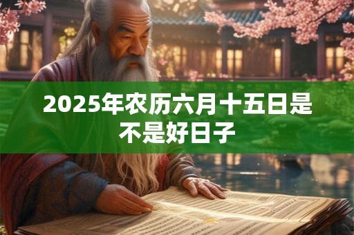 2025年农历六月十五日是不是好日子