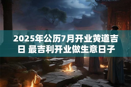 2025年公历7月开业黄道吉日 最吉利开业做生意日子