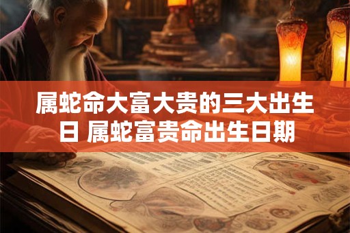 属蛇命大富大贵的三大出生日 属蛇富贵命出生日期
