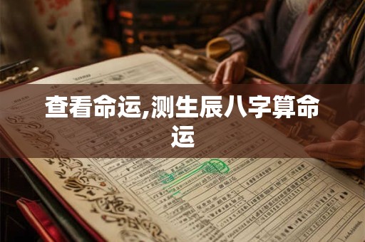 查看命运,测生辰八字算命运