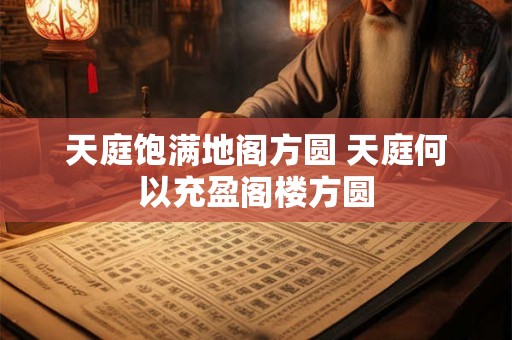 天庭饱满地阁方圆 天庭何以充盈阁楼方圆