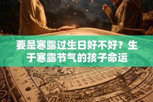 要是寒露过生日好不好？生于寒露节气的孩子命运