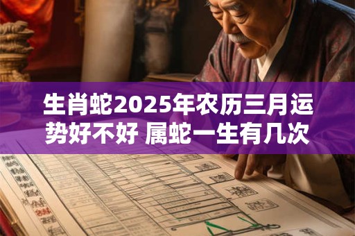 生肖蛇2025年农历三月运势好不好 属蛇一生有几次婚姻