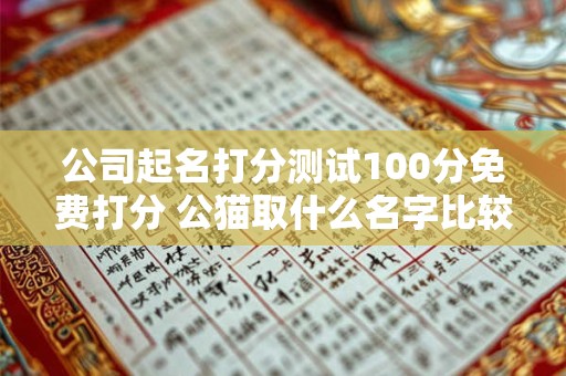公司起名打分测试100分免费打分 公猫取什么名字比较霸气