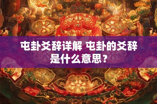 屯卦爻辞详解 屯卦的爻辞是什么意思？