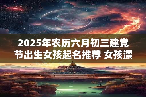 2025年农历六月初三建党节出生女孩起名推荐 女孩漂亮有涵养的名字