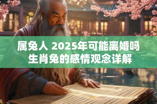 属兔人 2025年可能离婚吗 生肖兔的感情观念详解