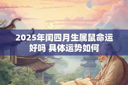 2025年闰四月生属鼠命运好吗 具体运势如何 2025年闰四月生属鼠命运好吗 具体运势如何