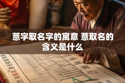 薏字取名字的寓意 薏取名的含义是什么