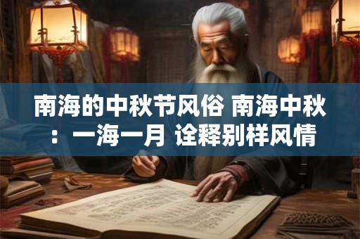 南海的中秋节风俗 南海中秋：一海一月 诠释别样风情