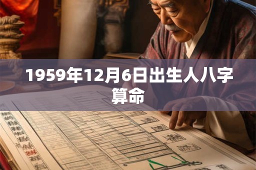1959年12月6日出生人八字算命