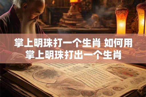 掌上明珠打一个生肖 如何用掌上明珠打出一个生肖