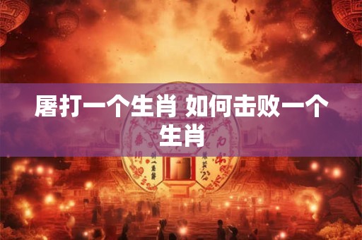 屠打一个生肖 如何击败一个生肖