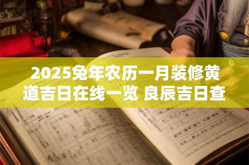 2025兔年农历一月装修黄道吉日在线一览 良辰吉日查询