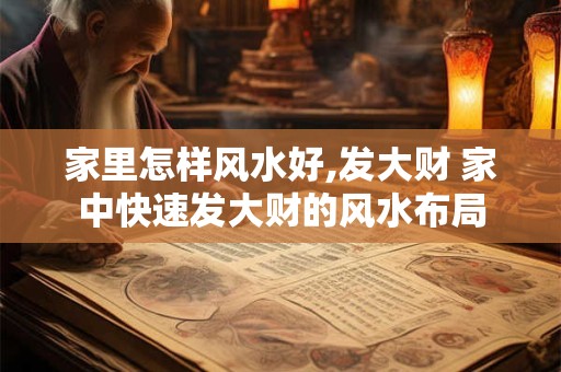 家里怎样风水好,发大财 家中快速发大财的风水布局