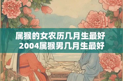 属猴的女农历几月生最好 2004属猴男几月生最好