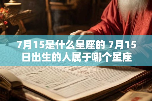 7月15是什么星座的 7月15日出生的人属于哪个星座