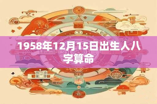 1958年12月15日出生人八字算命
