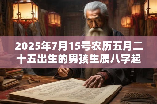 2025年7月15号农历五月二十五出生的男孩生辰八字起名