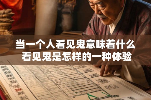当一个人看见鬼意味着什么 看见鬼是怎样的一种体验