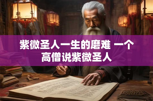 紫微圣人一生的磨难 一个高僧说紫微圣人