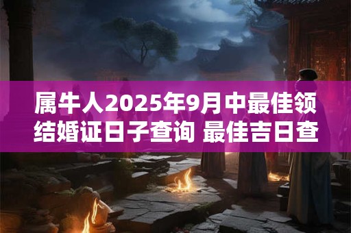 属牛人2025年9月中最佳领结婚证日子查询 最佳吉日查询