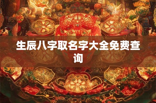 生辰八字取名字大全免费查询