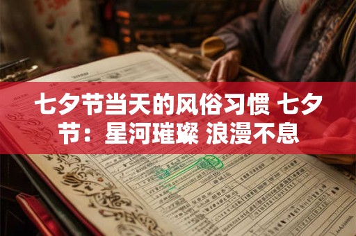 七夕节当天的风俗习惯 七夕节：星河璀璨 浪漫不息