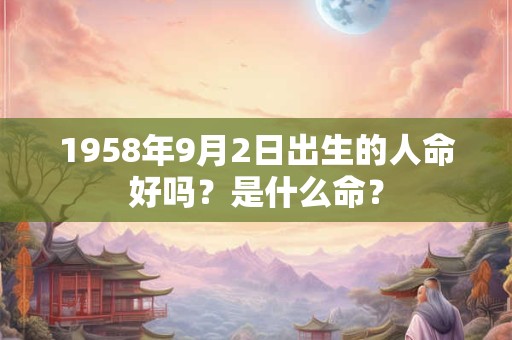 1958年9月2日出生的人命好吗？是什么命？