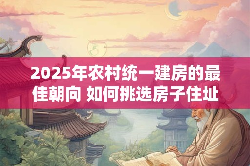 2025年农村统一建房的最佳朝向 如何挑选房子住址