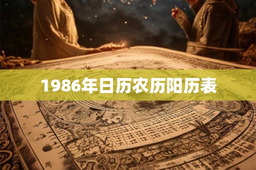 1986年日历农历阳历表