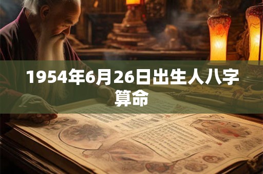 1954年6月26日出生人八字算命