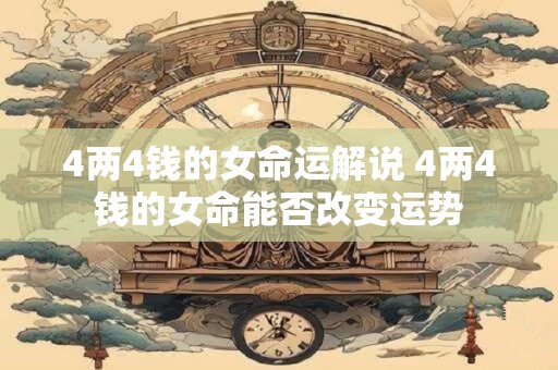 4两4钱的女命运解说 4两4钱的女命能否改变运势