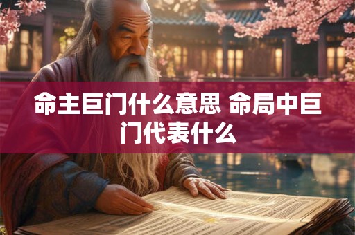 命主巨门什么意思 命局中巨门代表什么