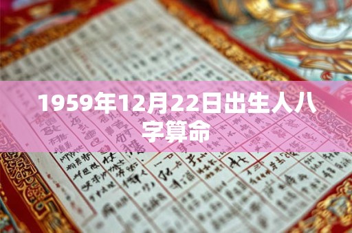 1959年12月22日出生人八字算命