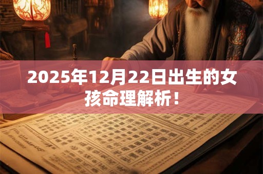 2025年12月22日出生的女孩命理解析！