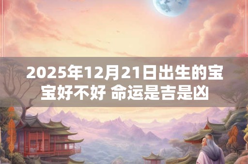 2025年12月21日出生的宝宝好不好 命运是吉是凶