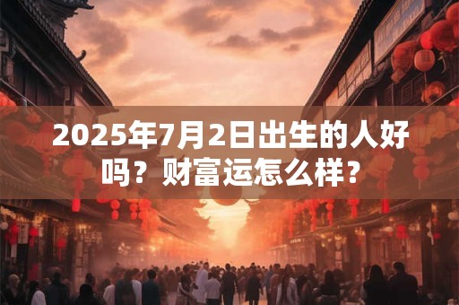 2025年7月2日出生的人好吗？财富运怎么样？
