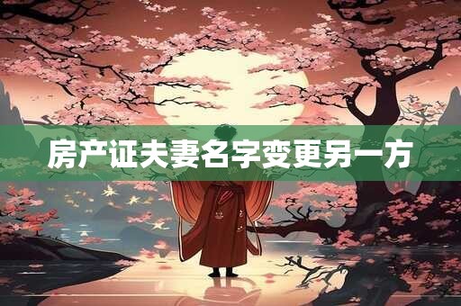 房产证夫妻名字变更另一方