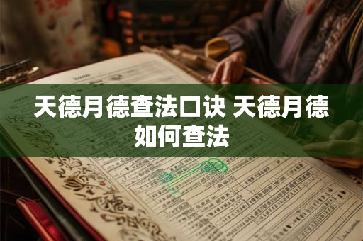 天德月德查法口诀 天德月德如何查法