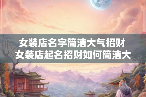 女装店名字简洁大气招财 女装店起名招财如何简洁大气