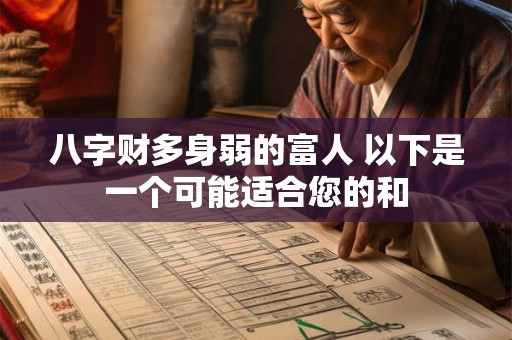 八字财多身弱的富人 以下是一个可能适合您的和