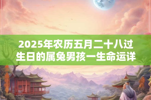 2025年农历五月二十八过生日的属兔男孩一生命运详解 2025年农历五月二十八过生日的属兔男孩一生命运详解