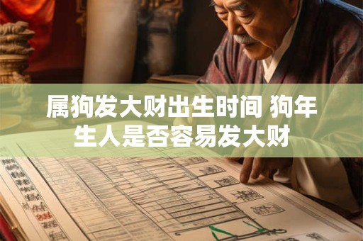 属狗发大财出生时间 狗年生人是否容易发大财