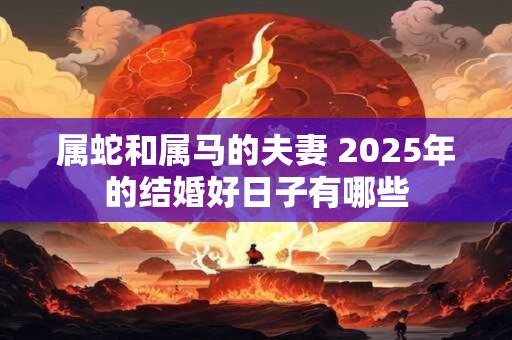 属蛇和属马的夫妻 2025年的结婚好日子有哪些