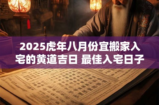 2025虎年八月份宜搬家入宅的黄道吉日 最佳入宅日子