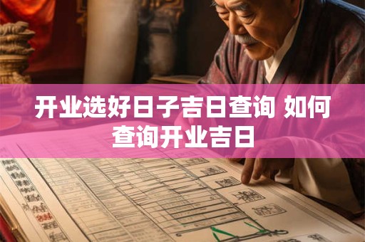 开业选好日子吉日查询 如何查询开业吉日