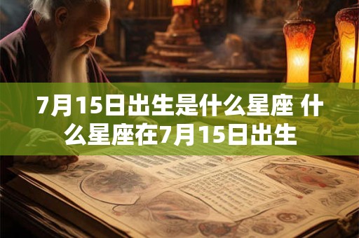 7月15日出生是什么星座 什么星座在7月15日出生 7月15日出生是什么星座 什么星座在7月15日出生